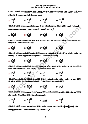 50 câu hỏi trắc nghiệm Hình học 12 - Thể tích khối đa diện